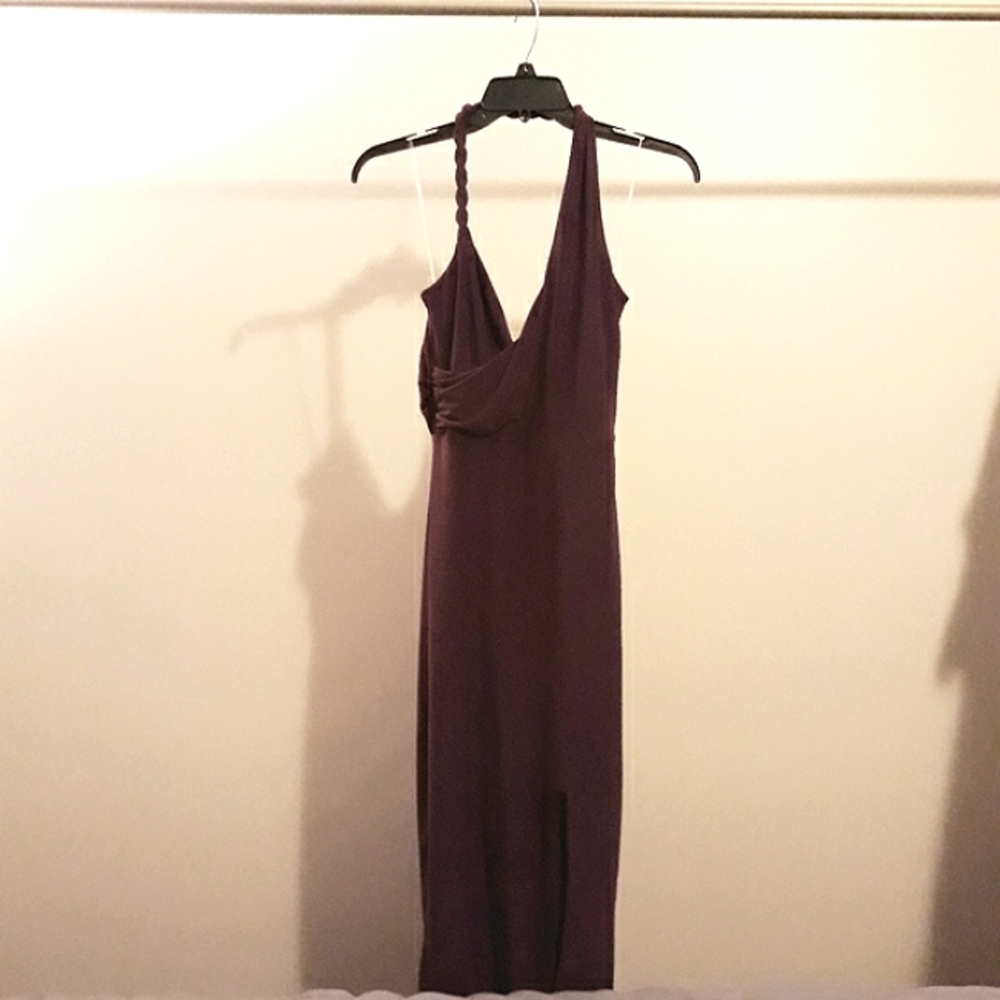 Halter Dress w/ Slit - Picture 6 of 11